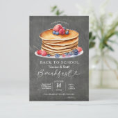 Pannenkoek Terug naar school Ontbijt Uitnodiging (Staand voorkant)