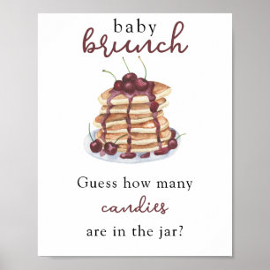 Pannenkoeken Baby shower Raad eens hoeveel snoepje Poster