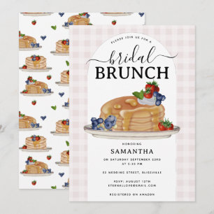 Pannenkoeken Bessen Brunch Roze Rut Bridal Shower Kaart