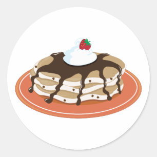 Pannenkoeken Chocolade Ronde Sticker