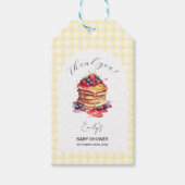 Pannenkoeken en fopspenen Gingham Plaid Baby showe Cadeaulabel (Voorkant)