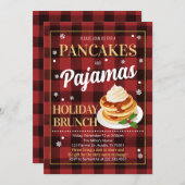 Pannenkoeken en pyjama kerstfeest kaart (Voorkant / Achterkant)