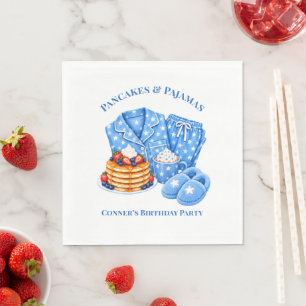 Pannenkoeken en Pyjama's Jongens Verjaardagsfeestj Servet