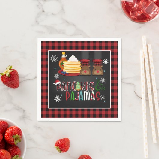 Pannenkoeken en pyjama's kerstfeest servet (Insitu)