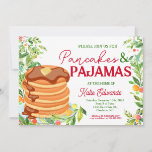 Pannenkoeken en pyjama's Kerstuitnodiging Kaart