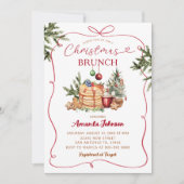 Pannenkoeken Heet Caca Hand Getekende Kerst Brunch Kaart (Voorkant)