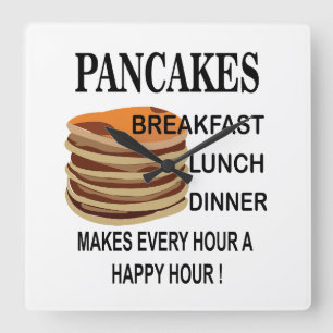 Pannenkoeken maken elk uur een happy hour pannenko vierkante klok
