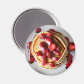 Pannenkoeken met aardbeiensiroop magneet (Voorkant / Achterkant)