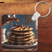 Pannenkoeken met chocolade chips. sleutelhanger (Achterkant)