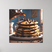 Pannenkoeken met chocoladeschilfers canvas afdruk (Voorkant)