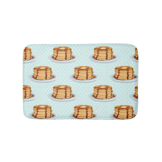 Pannenkoeken met Maple Syrup en Polkadot Pattern Badmat (Voorkant)