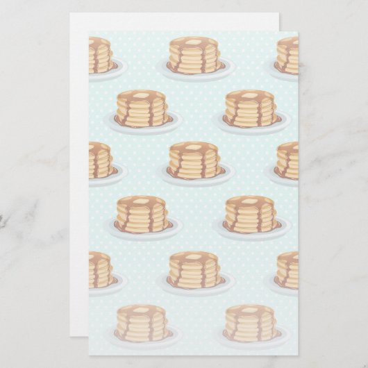 Pannenkoeken met Maple Syrup en Polkadot Pattern Briefpapier (Voorkant / Achterkant)