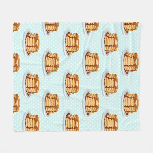 Pannenkoeken met Maple Syrup en Polkadot Pattern Fleece Deken (Voorkant (Horizontaal))