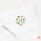 Pannenkoeken met Maple Syrup en Polkadot Pattern Ronde Sticker (Envelop)