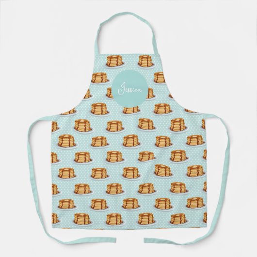 Pannenkoeken met Maple Syrup en Polkadot Pattern Schort (Voorkant)