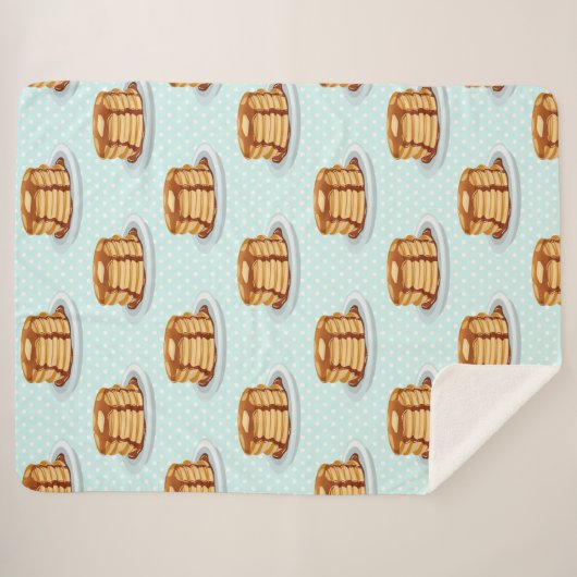 Pannenkoeken met Maple Syrup en Polkadot Pattern Sherpa Deken (Voorkant (horizontaal))
