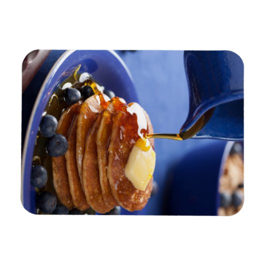 Pannenkoeken met stroop en bosbessen magneet (Horizontaal)