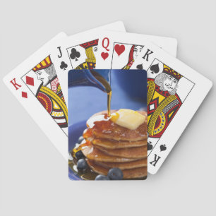 Pannenkoeken met stroop en bosbessen pokerkaarten