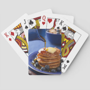Pannenkoeken met stroop en bosbessen speelkaarten
