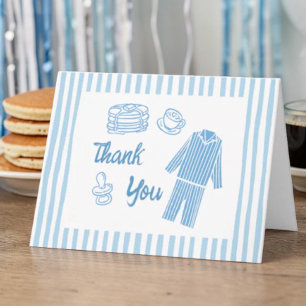 Pannenkoeken Ontbijt Jongen Baby Shower Bedankkaart