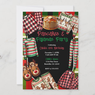 Pannenkoeken & Pyjama Kerstmis PJ-feest Verjaardag Kaart