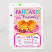 Pannenkoeken Pyjama Verjaardag uitnodigen Meisje f Kaart (Voorkant / Achterkant)