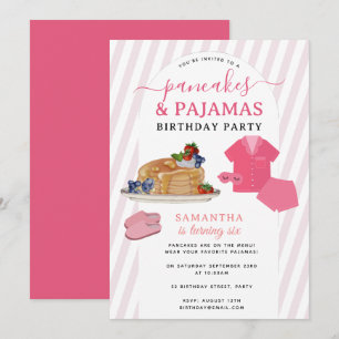 Pannenkoeken Pyjama's PJ's Meisje Kinderen Verjaar Kaart