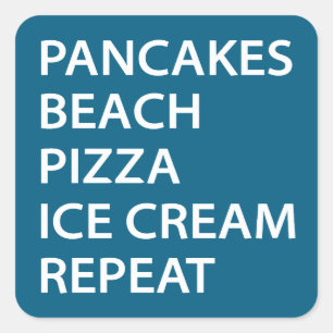 Pannenkoeken Strand Pizza Ijs Herhaal Vierkante Sticker