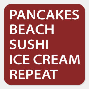 Pannenkoeken Strand Sushi Ijs Herhaal Vierkante Sticker