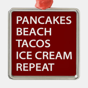Pannenkoeken Strand Tacos Ijs Herhaal Metalen Ornament