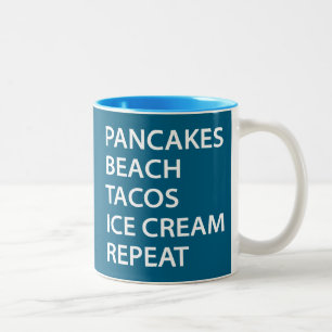 Pannenkoeken Strand Tacos Ijs Herhaal Tweekleurige Koffiemok