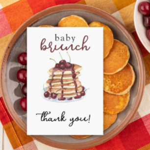 Pannenkoeken Sweet Cherry Baby shower Bedankt Card