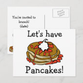 Pannenkoeken! Uitnodiging Briefkaart (Voorkant / Achterkant)