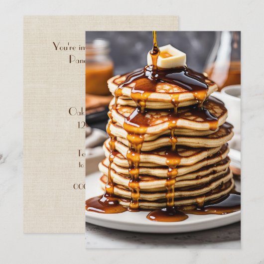 Pannenkoekenstapel met druppelstroop kaart (Voorkant / Achterkant)