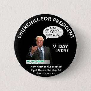 Pano Churchill voor President 2020 Ronde Button 5,7 Cm