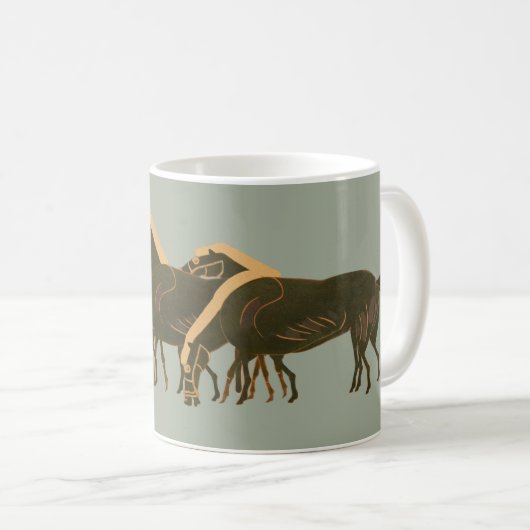 Panoply - Oude Griekse vaspaarden grazen Koffiemok (Voorkant rechts)