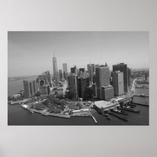 Panorama Black White New York Skyline Poster