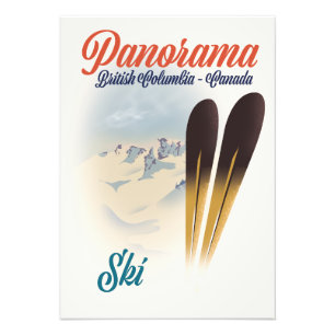 Panorama British Columbia Canada ski-poster Foto Afdruk