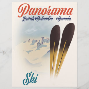 Panorama Brits-Columbia Canada ski-poster Flyer