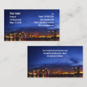 Panorama de nuit de Miami - carte de visite (Devant / Derrière)