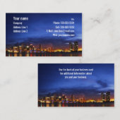 Panorama de nuit de Miami - carte de visite (Devant / Derrière)