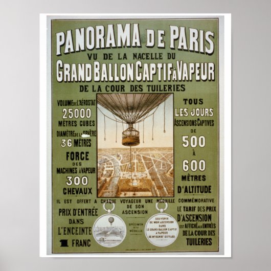 Panorama de Paris Vintage Poster (Voorkant)