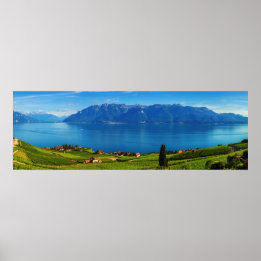 Panorama on Lavaux, Vaud, Zwitserland Poster