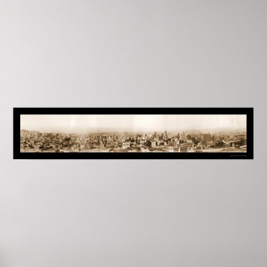 Panorama San Francisco Foto 1910 Poster (Voorkant)