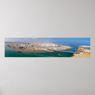 Panorama van de haven van Sur - Oman Poster