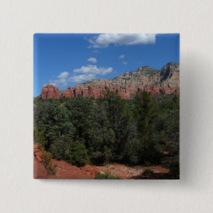 Panorama van de Rode Rocks in Sedona Arizona Vierkante Button 5,1 Cm