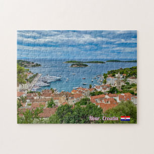 Panorama van Hvar in Kroatië reis Legpuzzel