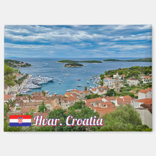 Panorama van Hvar in Kroatië reis Magneet