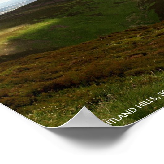 Panorama van Pentland Hills in Edinburgh, Schotlan Poster (Hoek)