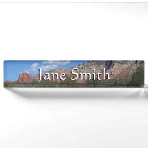 Panorama van rode rotsen in Sedona Arizona Naambordje